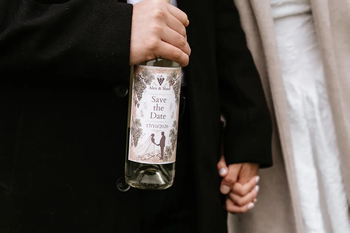 Detalle de la botella conmemorativa
